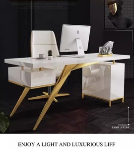 Giá bán buôn Quảng Đông của nhà sản xuất sang trọng 1.4/1.6 khung vàng bàn điều hành Màu đen/trắng thanh lịch độ bóng cao hiện đại có thể gập lại - Product Image 2