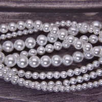 Perles de culture 2,5-40 mm, imitation perles coréennes brillantes blanc ivoire, en vrac pour la fabrication de bijoux fins