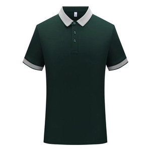 เสื้อโปโลบริษัทแบบสั่งทำ สีพื้น แต่งขอบตัดกัน ผ้าโพลีเอสเตอร์ แขนสั้น ชุดยูนิฟอร์มทำงาน ใช้ได้ทุกวัน - Product Image 1