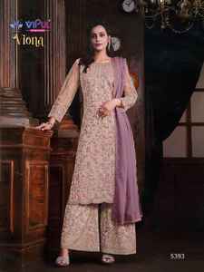 Tissu de robe de qualité supérieure Nouveau costume Palazzo Salwar brodé à la mode pour les femmes pour les fêtes de mariage disponible en gros - Product Image 5