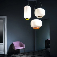 Lámpara Colgante Ovalada de Vidrio y Hierro de Color Brillante, Moderna y Minimalista, de Vidrio Artístico Soplado a Mano, Luz Cálida para Comedor, Villa, Cafetería, Bar, Hogar