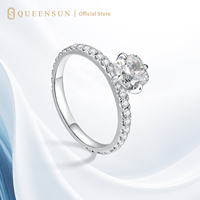 Bague de fiançailles solitaire IGI en or blanc massif 18 carats avec diamant de laboratoire taille coussin DE VS brillant, 4 griffes, bande pavée, taille personnalisée