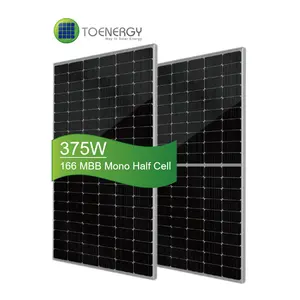 Panneau solaire TOENERGY 375 Watt avec 120 pièces 166mm MBB haute efficacité Mono demi-cellules pour projet PV