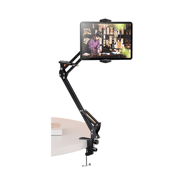 Boneruy Multi-functional Cantilever Bracket Lazy Phone Stand Desk Long Arm Holder Strong Steady Desk Tablet Stand With Clip
