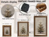 Décoration Murale Vintage Arbre de Noël Encadré, Art Mural Rustique Pin, Échantillons OEM ODM Prêts en Moins d'une Journée