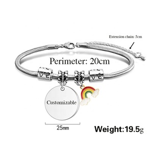 <span class=keywords><strong>Pulsera</strong></span> de Hueso de Serpiente de Acero Inoxidable de Fábrica con Logotipo Grabado a Láser o Impreso Material en Blanco Personalizable para Regalo Promocional - Product Image 2
