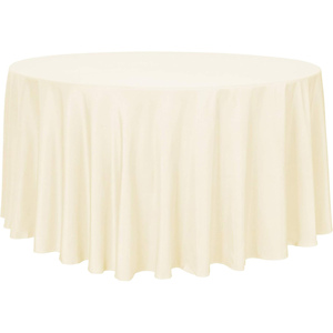 Wholesale Woven Polyester Custom White 120 Inch <b>Round</b> Waterproof & Oilproof Outdoor Party Banquet Wedding <b>Tablecloth</b> for Events - Product Image 1