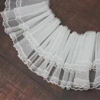 Dentelle à volants plissés pour robes Costumes bricolage artisanat couture garniture en dentelle à volants simples, garniture en dentelle d'organza à volants