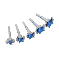 15-35mm Forstner Bit Set Scie cloche à bois avec ouvre-trou de clé pour le positionnement et l'alésage des charnières d'armoire Kit 5 pièces