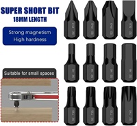 Jeu de 24 embouts de tournevis magnétiques ultra-courts de 18 mm, embouts hexagonaux, cruciformes, fendus et Torx pour perceuse électrique et tournevis manuel