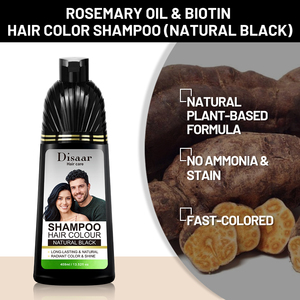 Disaar Shampoo Colorante Naturale 400ml ad Azione Rapida, <span class=keywords><strong>Senza</strong></span> <span class=keywords><strong>Ammoniaca</strong></span> e <span class=keywords><strong>Senza</strong></span> Macchie, Copertura 100% dei Capelli Grigi, Tinta Brillante per Capelli, Novità - Product Image 3