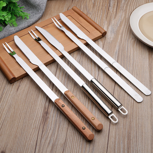 Nuevo Juego de Cuchillo y Tenedor <span class=keywords><strong>para</strong></span> Barbacoa de Acero Inoxidable, Mango Alargado con Manivela Plana, Tenedor <span class=keywords><strong>para</strong></span> Asar Cordero y Herramienta de Cuchillo <span class=keywords><strong>para</strong></span> Barbacoa - Product Image 6