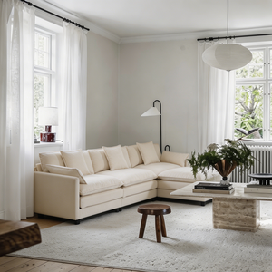Modüler L Şeklinde Krem Renkli Şönil Köşe Koltuk, Osmanlı Modern Oturma Odası Bulut Koltuk, Büyük Boy Derin Oturma Alanlı Şezlong Koltuk - Product Image 4