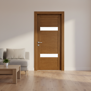 Nouvelles portes WPC Yingkang avec verre, écologiques, durables, à assembler, avec grain de bois pour appartement - Product Image 2