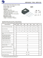 Redresseur à pont monophasé passivé au verre KBP410G 1000V 4A, alimentation à montage en surface, 100% original, code de lot traçable