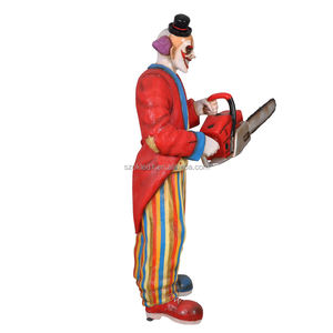 Vacaciones Halloween evento Fiesta decoración fibra de vidrio estatua Navidad miedo <span class=keywords><strong>payaso</strong></span> con motosierra - Product Image 5