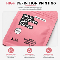 Sachet de café à fond plat imprimé sur mesure, pochette à soufflet en plastique avec valve