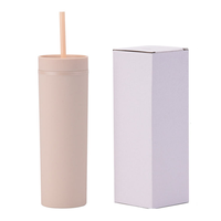 Nouvelle tasse isotherme double paroi en acrylique de 16 oz, couleur bonbon, avec paille, réutilisable, pour la maison, le bureau et les voyages