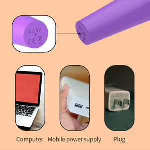 Masajeador de mano tipo varita con vibración potente, 20 modos, 8 velocidades, alivio muscular profundo, silencioso, recargable, de silicona para el cuerpo. - Product Image 5