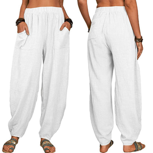 Ultime donne <span class=keywords><strong>pantaloni</strong></span> <span class=keywords><strong>di</strong></span> <span class=keywords><strong>lino</strong></span> <span class=keywords><strong>di</strong></span> cotone <span class=keywords><strong>pantaloni</strong></span> Casual estate Yoga casa Street <span class=keywords><strong>pantaloni</strong></span> da spiaggia <span class=keywords><strong>pantaloni</strong></span> larghi elastici <span class=keywords><strong>in</strong></span> <span class=keywords><strong>vita</strong></span> tasca Lounge - Product Image 3