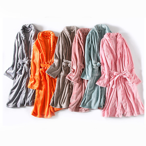 Batas de baño femeninas con cuello en V para mujer, ropa de dormir suave con logotipo personalizado, batas de baño de lujo, <span class=keywords><strong>bata</strong></span> de SPA, albornoz de Hotel con capucha - Product Image 6