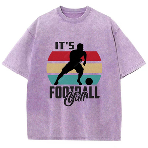 Nouveau T-shirt Homme Été 2026 Grande Taille Imprimé Football Délavé à l'Acide Lourd Sport Décontracté Ample Manches Courtes - Product Image 2