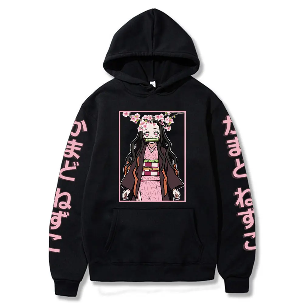 Anime Demon Slayer Hoodies Kamado Nezuko Kimetsu No Yaiba St clothing for men