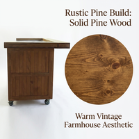 Table de bar portable en bois avec roulettes pour usage domestique et commercial