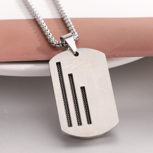 Collier militaire en acier inoxydable, 39 mm, design à trois bandes, pour un usage quotidien, cadeau - Product Image 2