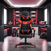 Bureau de jeu LED RGB en forme de Z, table d'ordinateur ergonomique avec surface en fibre de carbone et port USB