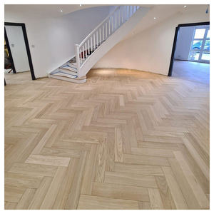 Apolloy 3mm Real Oak Light Cream Herringbone Roble francés Suelo de madera dura de ingeniería - Product Image 1