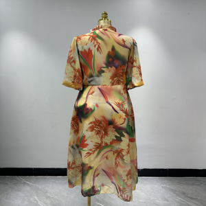 Robe élégante et décontractée pour femme, nouvelle collection 2026, coupe ajustée, dentelle à motifs géométriques, respirante pour l'été et le printemps, vente <span class=keywords><strong>en</strong></span> gros à bas prix - Product Image 4