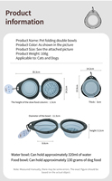 Bol à double alimentation lente pliable pour chien, bol de voyage pliable pour chien, bol à eau pour animaux de compagnie