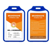 Porte-badge d'identification avec fenêtres double face étui en plastique dur vertical pochette de protection de carte pour cartes de crédit d'identité d'école de bureau t994