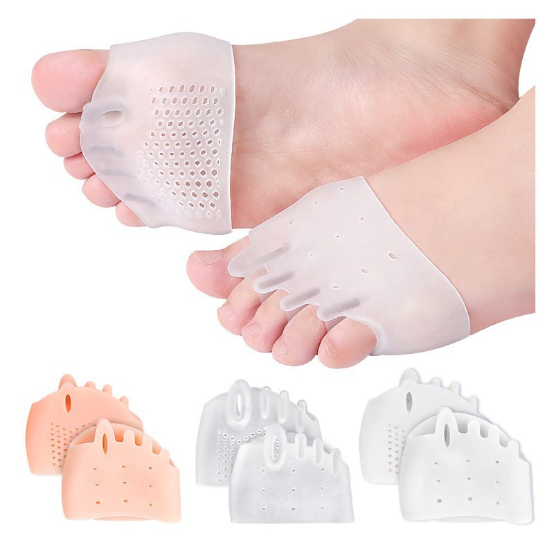 Semelles avant-pied en silicone pour chaussures à talons hauts Coussin de chaussure en gel respirant avec écarteurs d'orteils Insert de soin des pieds