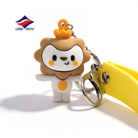 Longzhiyu – Porte-clés en caoutchouc personnalisé, design sur mesure, 20 ans d'expérience, pendentif poupées dessin animé Kawaii, porte-clés 3D avec dragonne