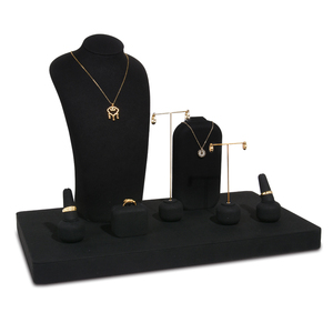 Jinsky Luxury rotating Jewelry Store vetrina <span class=keywords><strong>espositore</strong></span> Set busto collana pendente Rack <span class=keywords><strong>espositore</strong></span> per gioielli in metallo Stand - Product Image 1