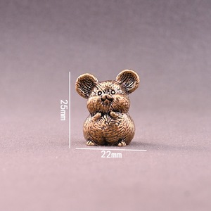 Ensemble complet de figurines du zodiaque en laiton et cuivre : Rat, Bœuf, Tigre, <span class=keywords><strong>Dragon</strong></span>, Serpent, Cheval, Mouton, Singe, Poulet, Cochon, Chien, Lapin - Micro figurines de thé et objets artisanaux - Product Image 3