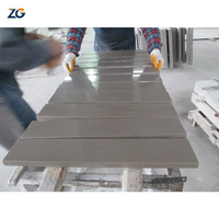 ZGSTONE OEM/ODM – Grandes dalles de pierre de quartz artificielle marron clair pour îlots de cuisine, plans de travail, dessus de table d'hôtel et dessus de meuble-lavabo