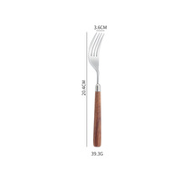 Ensemble de couverts réutilisables en acier inoxydable 304 de style japonais, finition brossée mate, avec manche en noyer, pour mariages et banquets