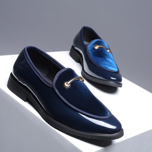 Zapatos formales de cuero británico para hombre, mocasines de <span class=keywords><strong>charol</strong></span> de <span class=keywords><strong>gamuza</strong></span>, zapatos Oxford formales para hombre - Product Image 2