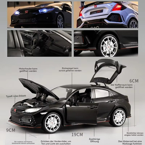 Modèle de <span class=keywords><strong>voiture</strong></span> en métal moulé sous pression Hot Diecast Wheel <span class=keywords><strong>MaiSto</strong></span> 1:24 Civic TYPE-R, jouet décoratif à rétrofriction pour garçons - Product Image 4