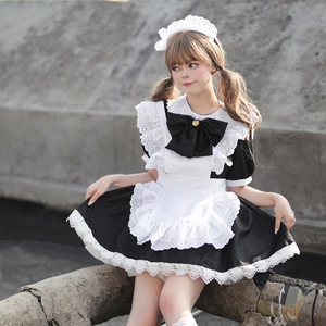 Vestido <span class=keywords><strong>de</strong></span> <span class=keywords><strong>Cosplay</strong></span> <span class=keywords><strong>de</strong></span> Conejita Lolita Estilo Japonés, Color Negro y Blanco, al por Mayor - Product Image 2