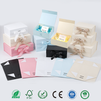 Boîte cadeau pliante de luxe multicolore personnalisée, boîte de rangement magnétique en carton, boîte d'emballage avec nœud papillon estampé à chaud, grande taille pour vêtements