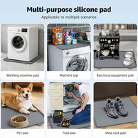 Tapis en silicone pour bac de récupération d'eau de machine à laver avec rebord surélevé pour protéger les sols, les mini-réfrigérateurs, les machines à laver et les sèche-linges