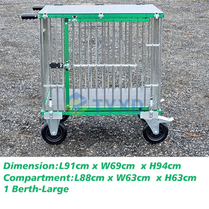 Portable grand <span class=keywords><strong>chariot</strong></span> d'exposition pour animaux de compagnie <span class=keywords><strong>chariot</strong></span> en aluminium pliable <span class=keywords><strong>chien</strong></span> toilettage bras bouton fermeture élégant motif Animal - Product Image 2