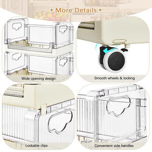 Kitchen Rotating Storage Shelves <b>Rack</b> Multi Layer Removable Basket Shelf Storage Holder Organizer With Wheels - Product Image 4