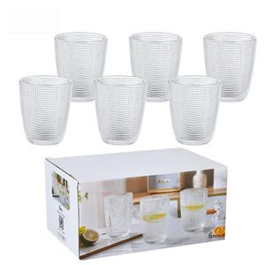Juego <span class=keywords><strong>de</strong></span> Vasos <span class=keywords><strong>de</strong></span> Vidrio Texturizado <span class=keywords><strong>de</strong></span> 300 ml - Vasos Transparentes para Agua, Jugo, Café, Cócteles - Vasos Apilables <span class=keywords><strong>de</strong></span> Estilo Vintage - Product Image 6
