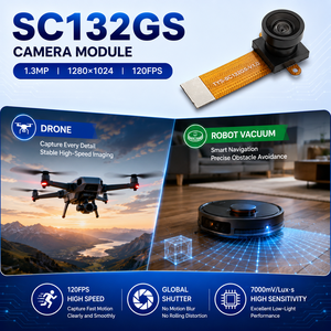 Module de caméra MIPI SC132GS à obturateur global haute vitesse 120FPS, grand capteur 2.7um pour drones et robots aspirateurs - Product Image 3