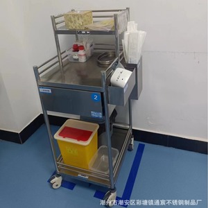 Chariot médical multi-niveaux Tongchen en acier inoxydable avec tiroir et étagère de rangement pour usage hospitalier - Product Image 1